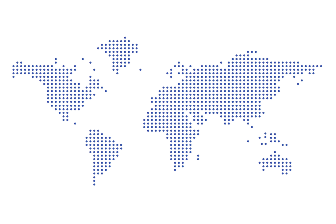 Mapa-múndi de presença internacional da IDB360