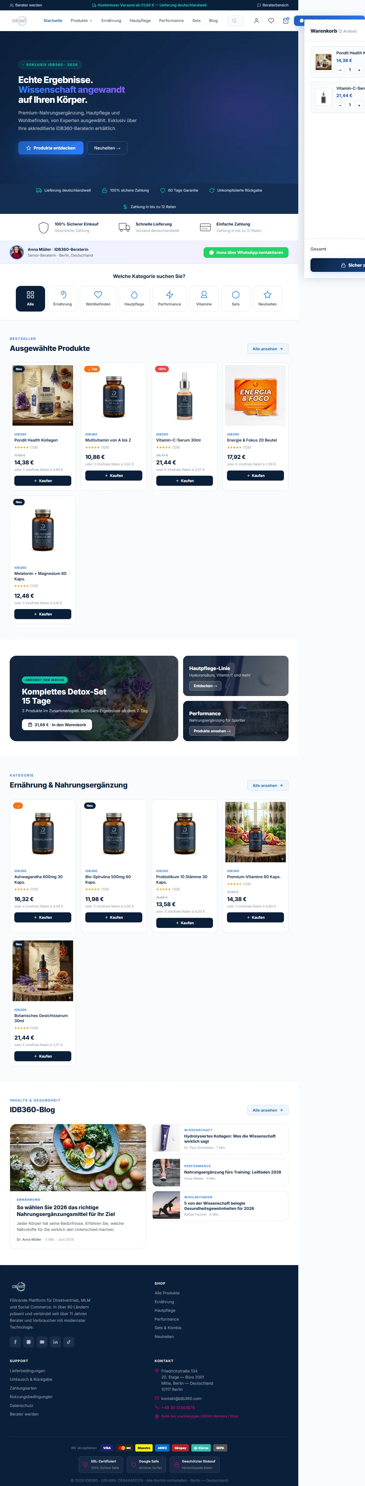 Shop des Endkunden in IDBCONNECT